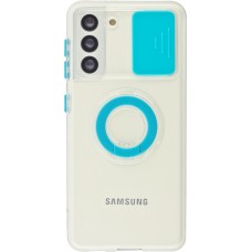 Coque Samsung Galaxy S23+ - Caméra clapet avec anneau - Bleu