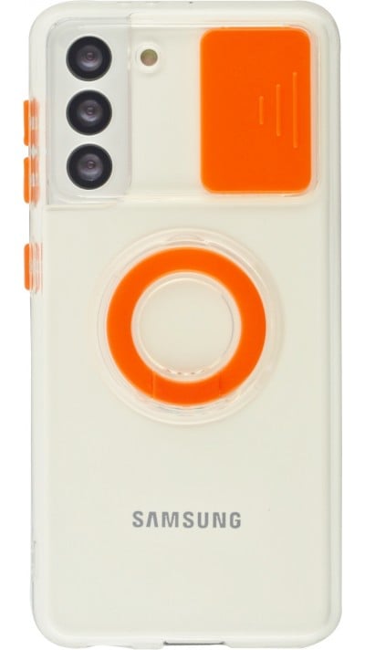 Coque Samsung Galaxy S22+ - Caméra clapet avec anneau - Orange