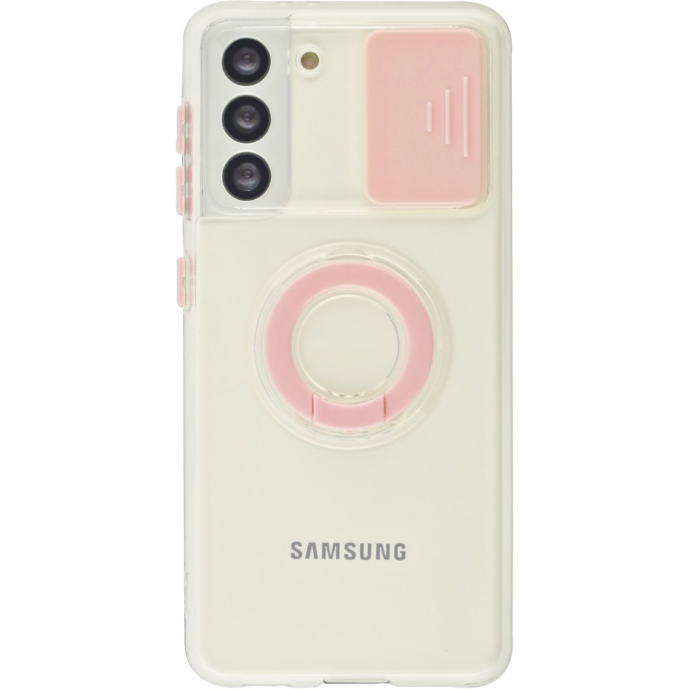Coque Samsung Galaxy S22 - Caméra clapet avec anneau - Rose