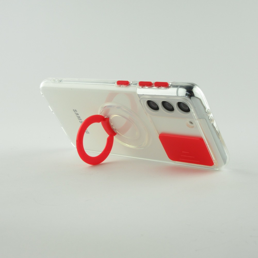 Hülle Samsung Galaxy S22+ - mit Kamera-Slider und Ring - Rot