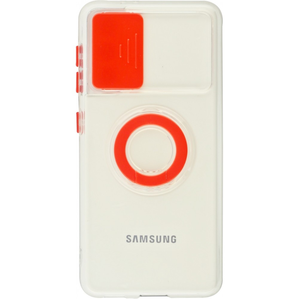 Coque Samsung Galaxy S21 FE 5G - Caméra clapet avec anneau - Rouge