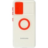 Hülle Samsung Galaxy S21 FE 5G - mit Kamera-Slider und Ring - Rot