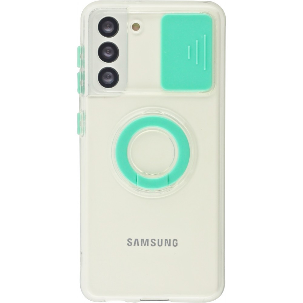 Hülle Samsung Galaxy S23+ - mit Kamera-Slider und Ring - Türkis