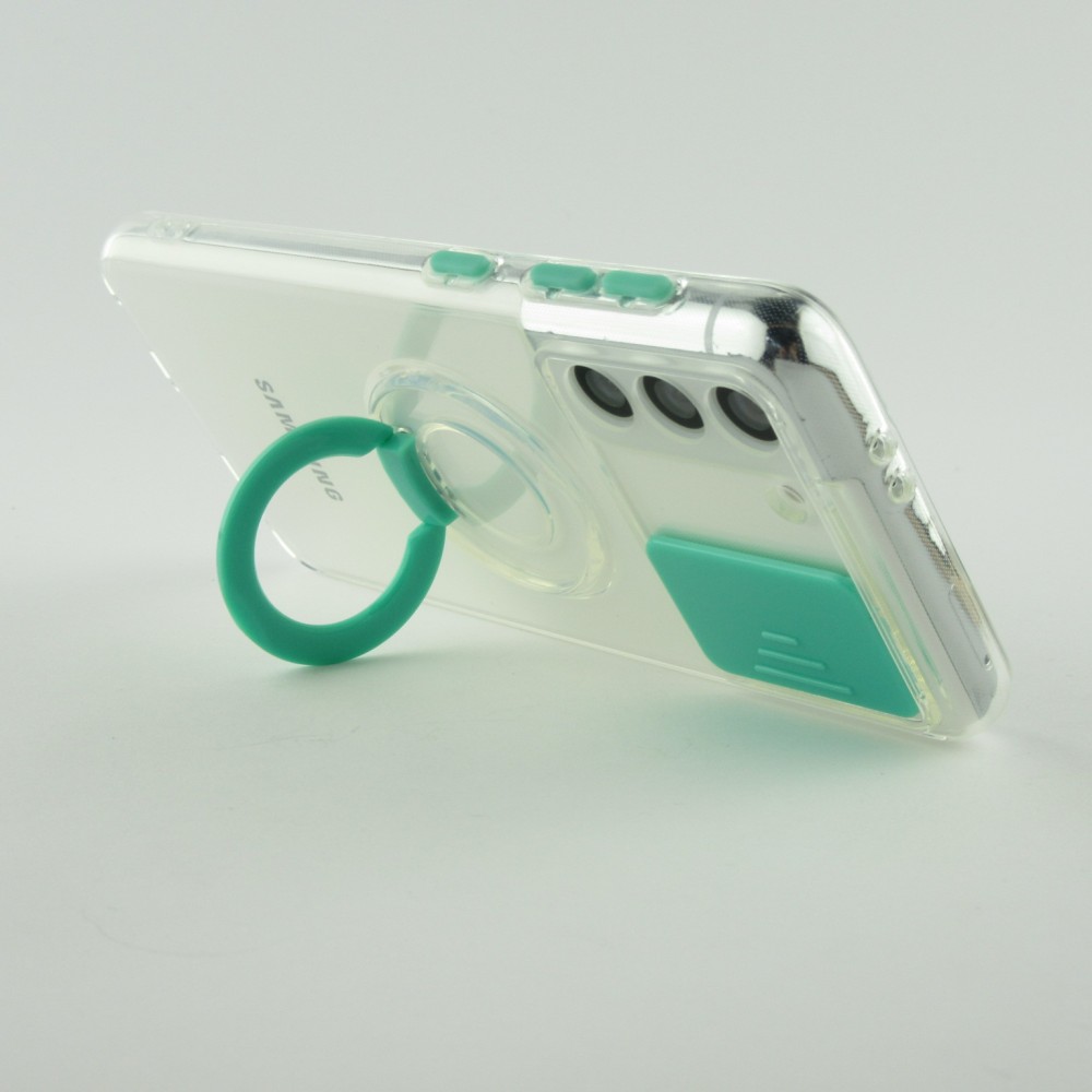 Coque Samsung Galaxy S23 - Caméra clapet avec anneau - Turquoise