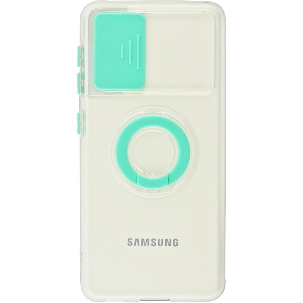 Coque Samsung Galaxy S22 - Caméra clapet avec anneau - Turquoise