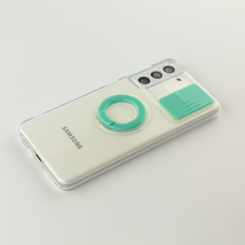 Coque Samsung Galaxy S23 - Caméra clapet avec anneau - Turquoise