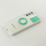 Coque Samsung Galaxy S21 FE 5G - Caméra clapet avec anneau - Turquoise
