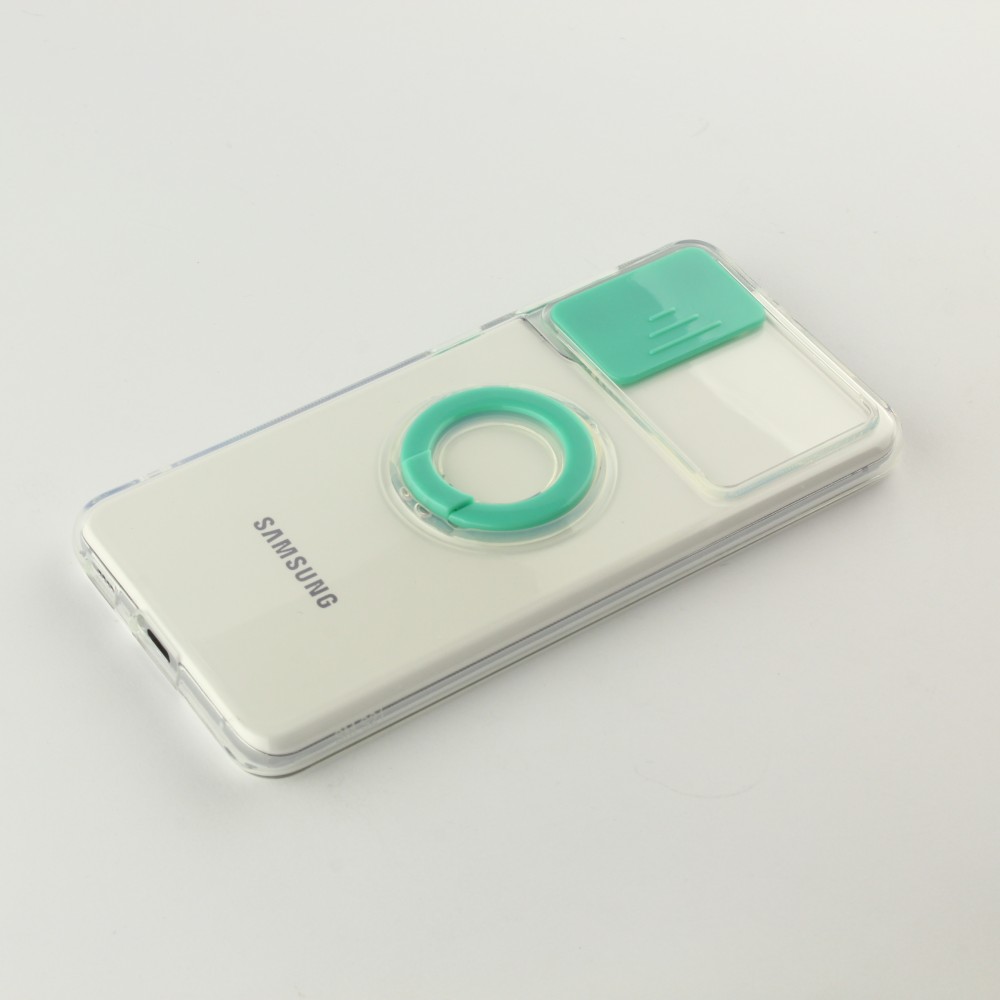 Coque Samsung Galaxy S23 - Caméra clapet avec anneau - Turquoise