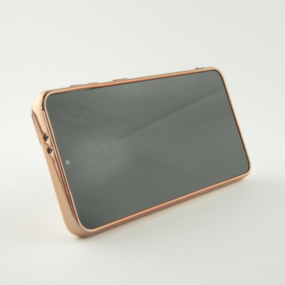 Coque Samsung Galaxy S24 - Gel Bronze avec anneau - Rose