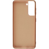 Coque Samsung Galaxy S21 5G - Gel Bronze avec anneau - Rose