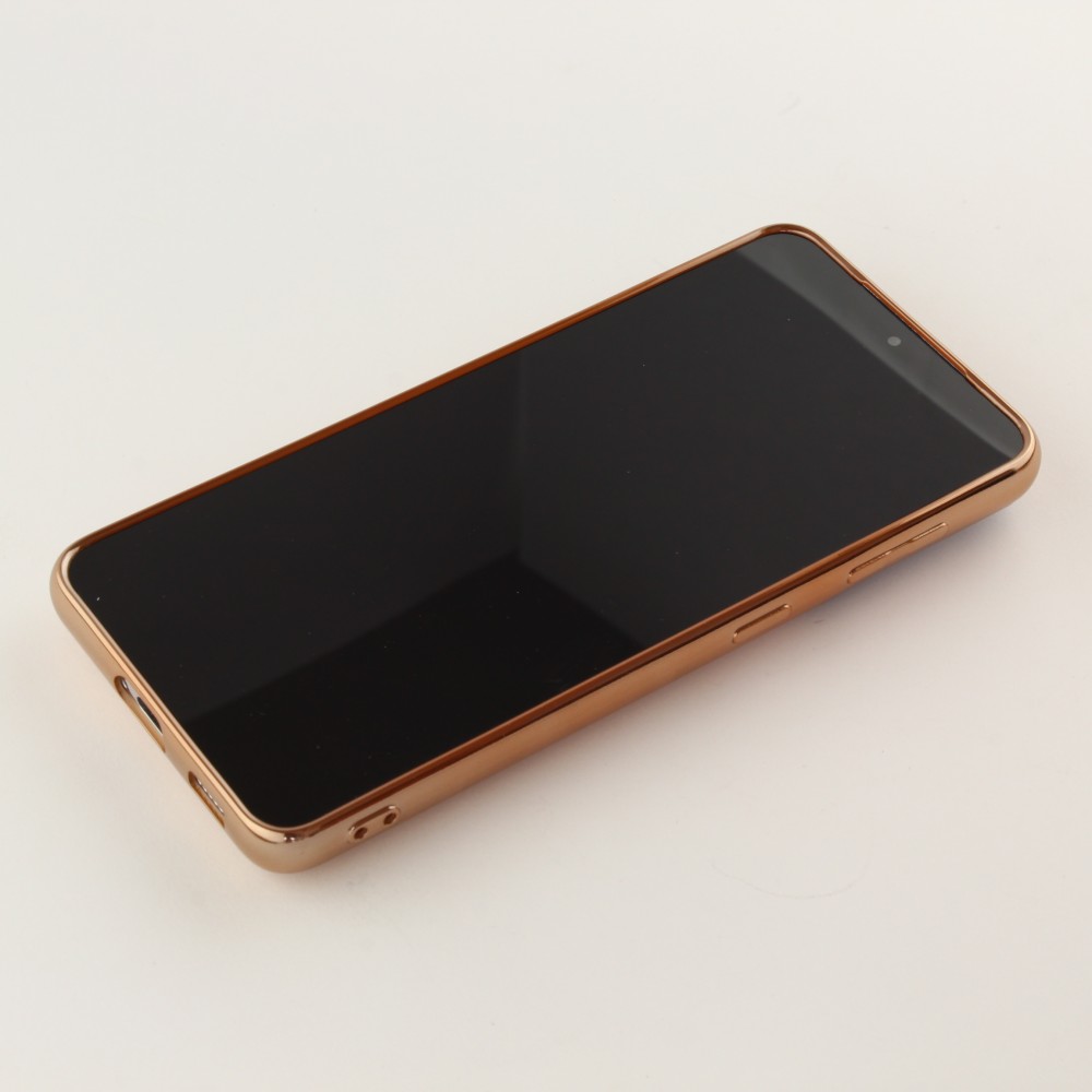 Coque Samsung Galaxy S21 5G - Gel Bronze avec anneau - Rose