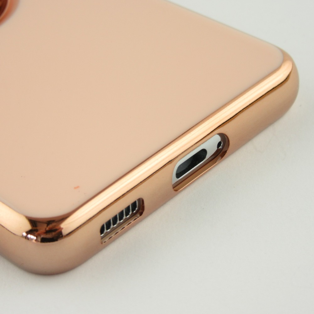 Coque Samsung Galaxy S24 - Gel Bronze avec anneau - Rose