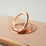 Hülle Samsung Galaxy S21 5G - Gummi Bronze mit Ring - Rosa
