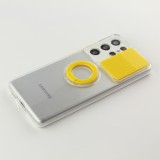 Coque Samsung Galaxy S22 Ultra - Caméra clapet avec anneau jaune