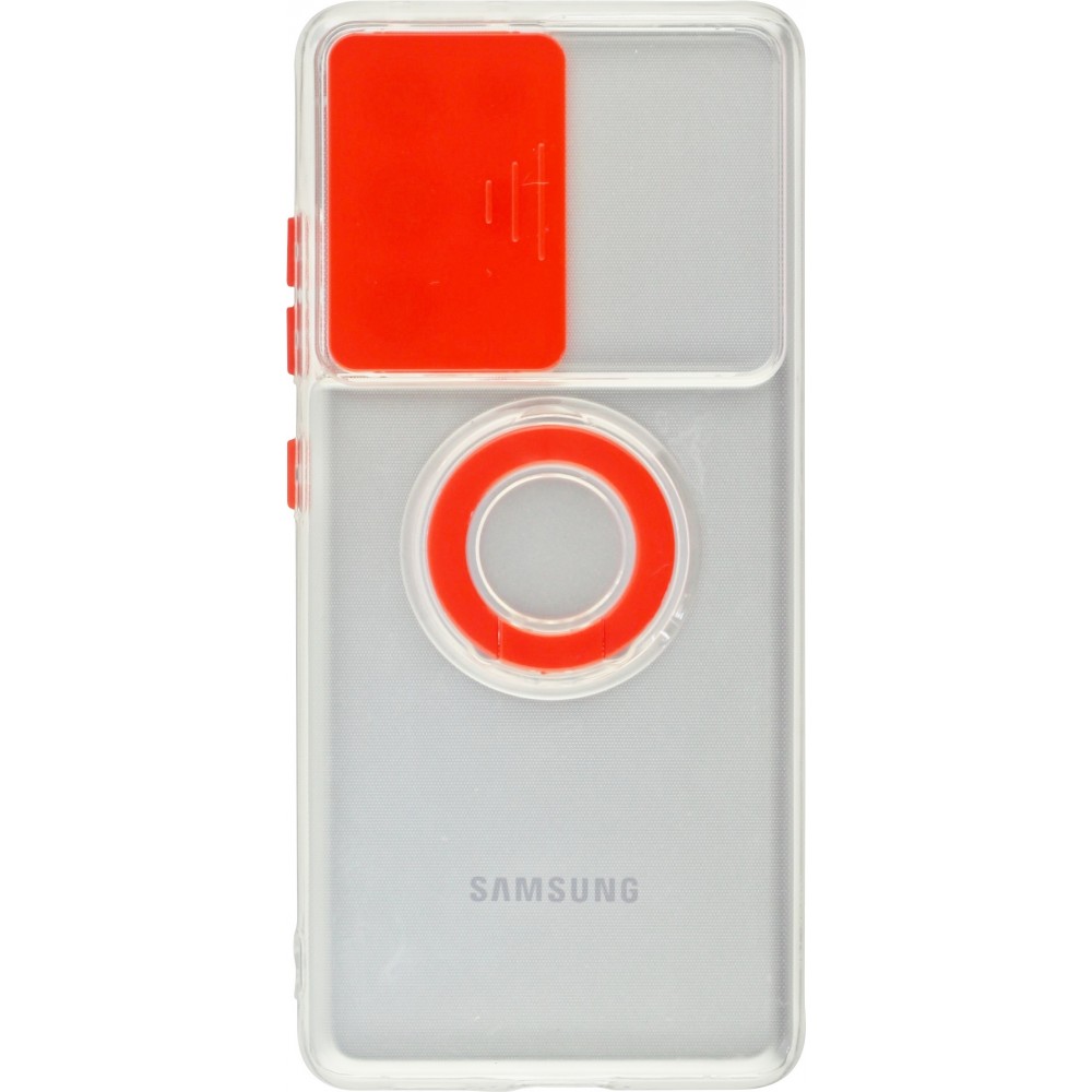 Hülle Samsung Galaxy S23 Ultra - mit Kamera-Slider und Ring - Rot