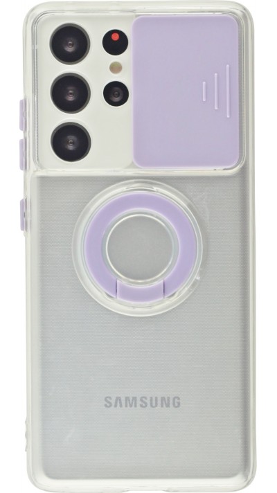 Hülle Samsung Galaxy S22 Ultra - mit Kamera-Slider und Ring - Violett