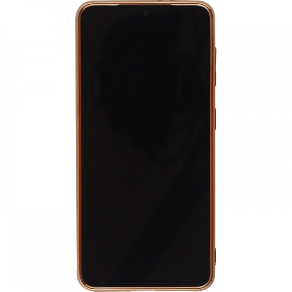 Hülle Samsung Galaxy S21 Ultra 5G - Gummi Bronze mit Ring - Rosa
