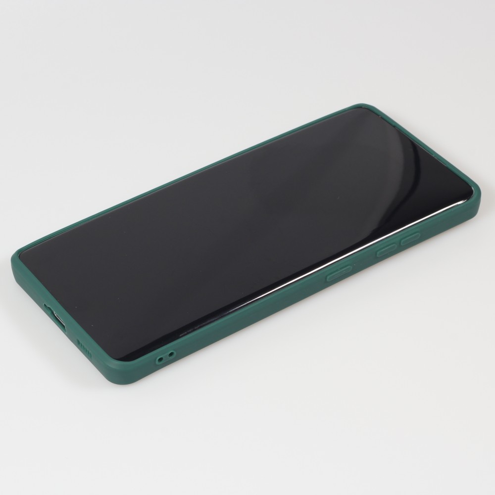 Coque Samsung Galaxy S22 Ultra - Silicone Mat Coeur doré - Vert foncé