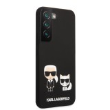 Samsung Galaxy S22+ Case Hülle - Karl Lagerfeld und Choupette Soft-Touch-Silikon - Schwarz