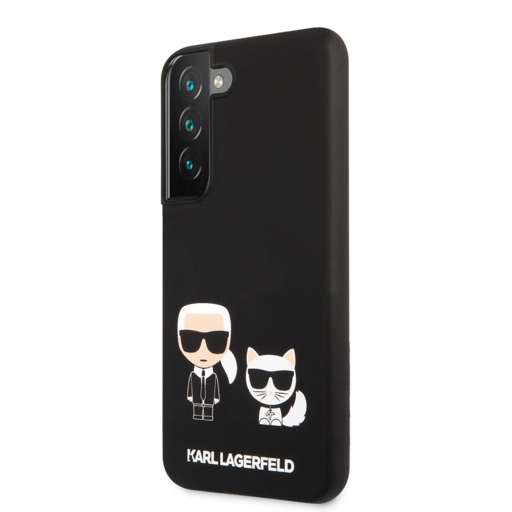 Coque Samsung Galaxy S22+ - Karl Lagerfeld et Choupette silicone soft touch - Noir