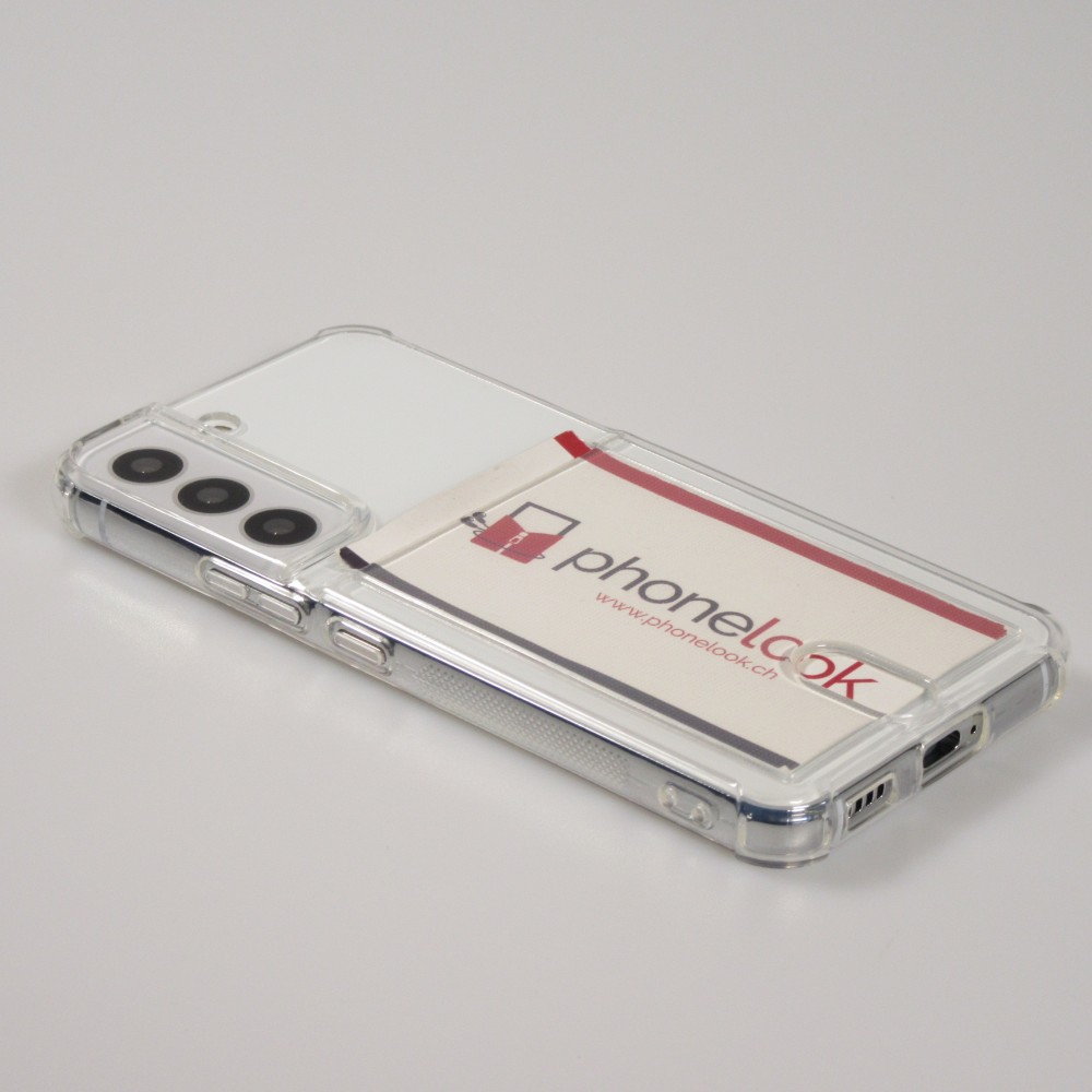 Samsung Galaxy S25+ Case Hülle - Gummi Bumper Kartenhalter - Transparent