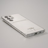 Samsung Galaxy S23 Ultra Case Hülle - Gummi Bumper Kartenhalter - Transparent