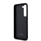 Coque Samsung Galaxy S23+ - BMW Signature Collection avec bandeau en cuir véritable et logo métallique - Noir