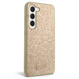 Samsung Galaxy S23+ Case Hülle - Guess Gold Glitter mit goldenem Metalllogo - Gold