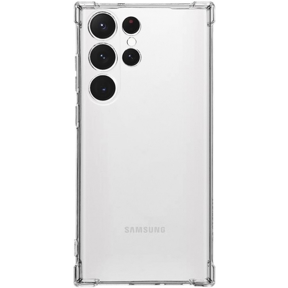 Samsung Galaxy S23 Ultra Case Hülle - Gummi Transparent Gel Bumper mit extra Schutz für Ecken Antischock