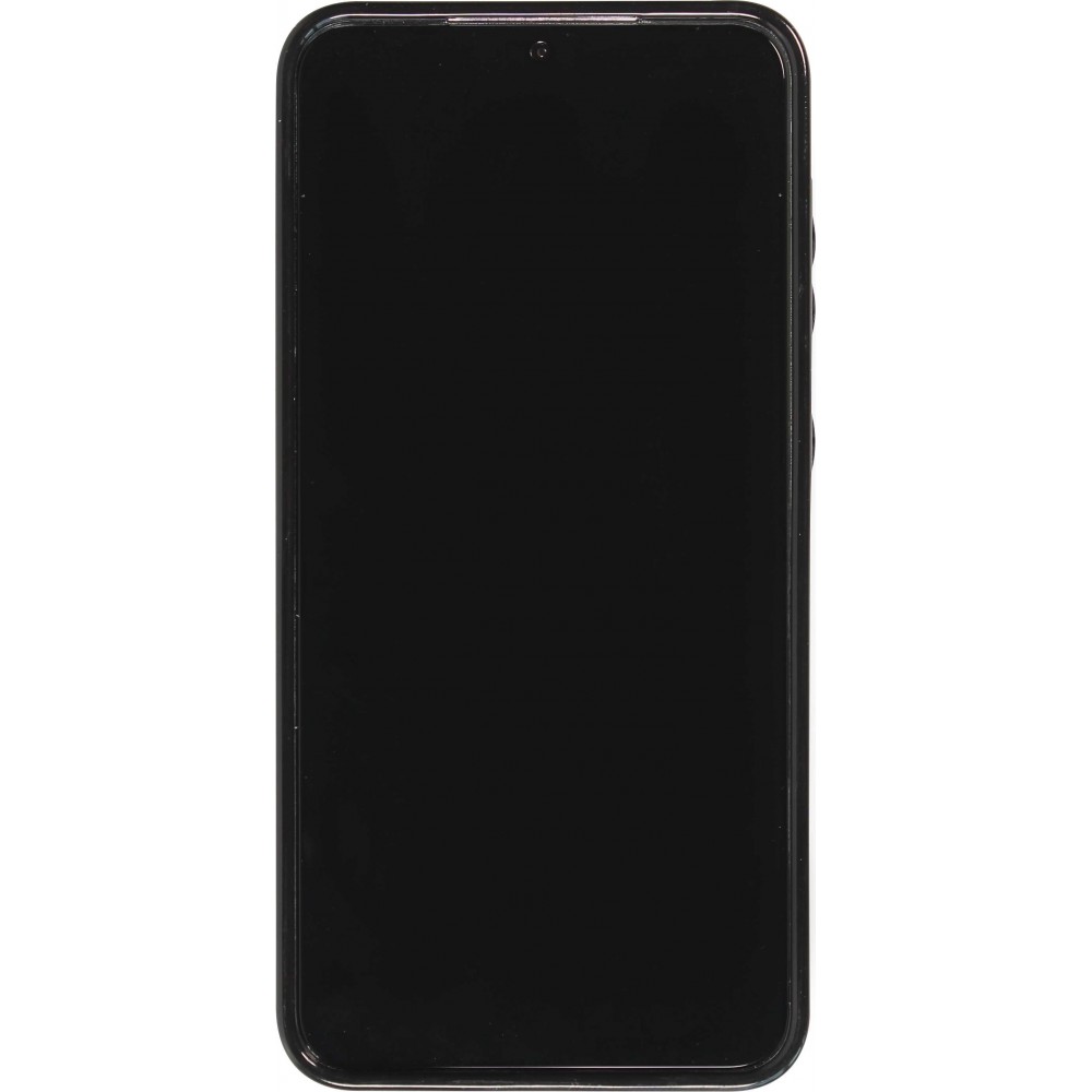 Galaxy S24+ Case H&uuml;lle - Silikon case mit Kunstleder Oberfl&auml;che und aufklappbarem Portemonnaie - Braun