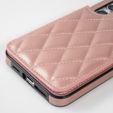 Galaxy S24+ Case H&uuml;lle - Silikon case mit Kunstleder Oberfl&auml;che und aufklappbarem Portemonnaie - Rosa
