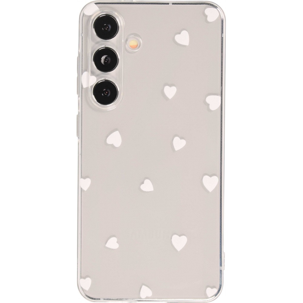 Samsung Galaxy S24+ Case Hülle - Gummi kleines Herz - Weiss