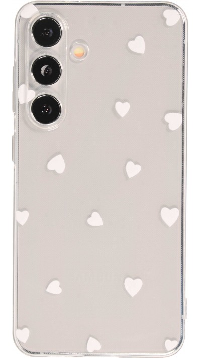 Samsung Galaxy S24+ Case Hülle - Gummi kleines Herz - Weiss