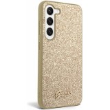 Coque Samsung Galaxy S24 - Guess paillettes or avec logo en métal doré - Or