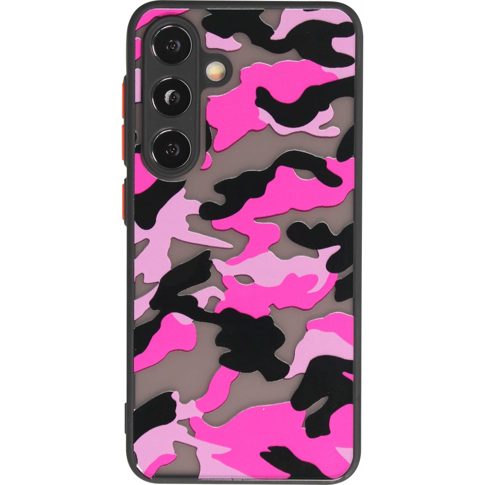 Coque Samsung Galaxy S24 - Semi Transparent blurry Design Camouglage - Violet