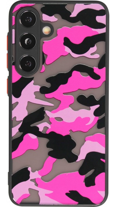 Galaxy S24 Case Hülle - Semi Transparent blurry Design Camouglage - Violett