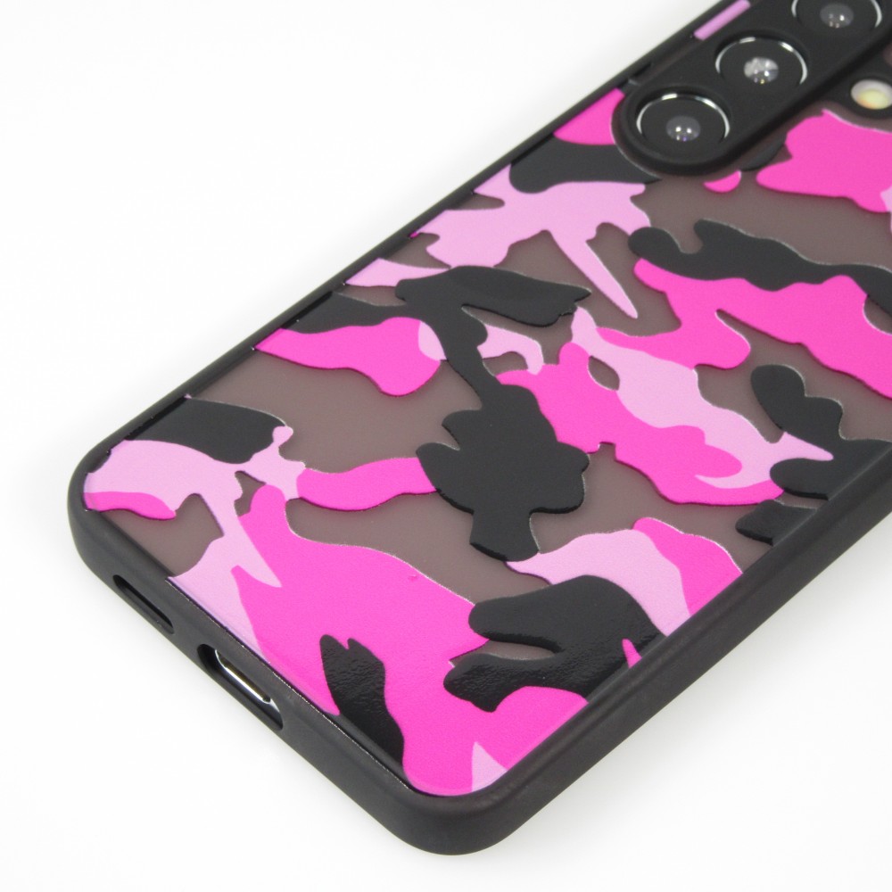Coque Samsung Galaxy S24 - Semi Transparent blurry Design Camouglage - Violet