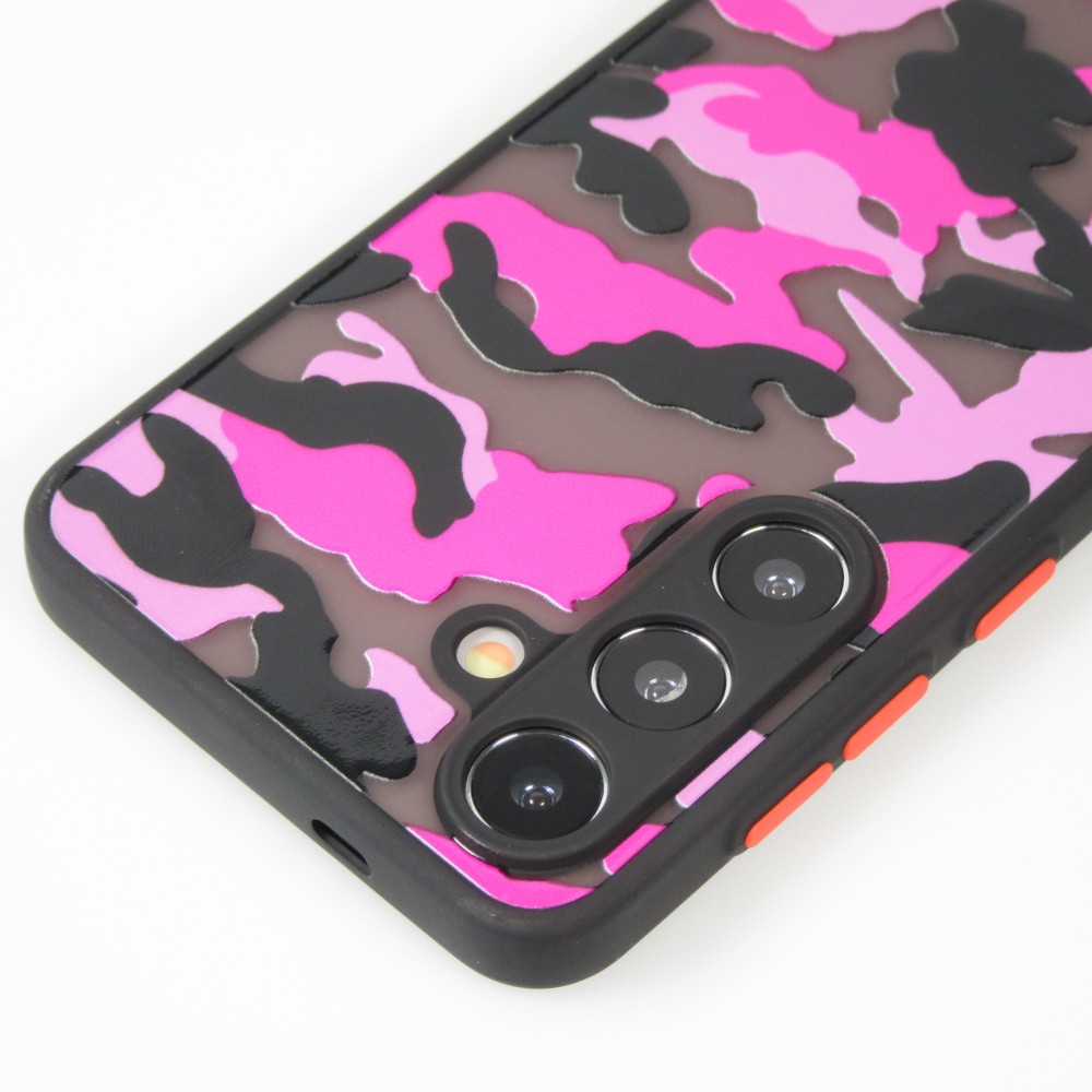 Coque Samsung Galaxy S24 - Semi Transparent blurry Design Camouglage - Violet