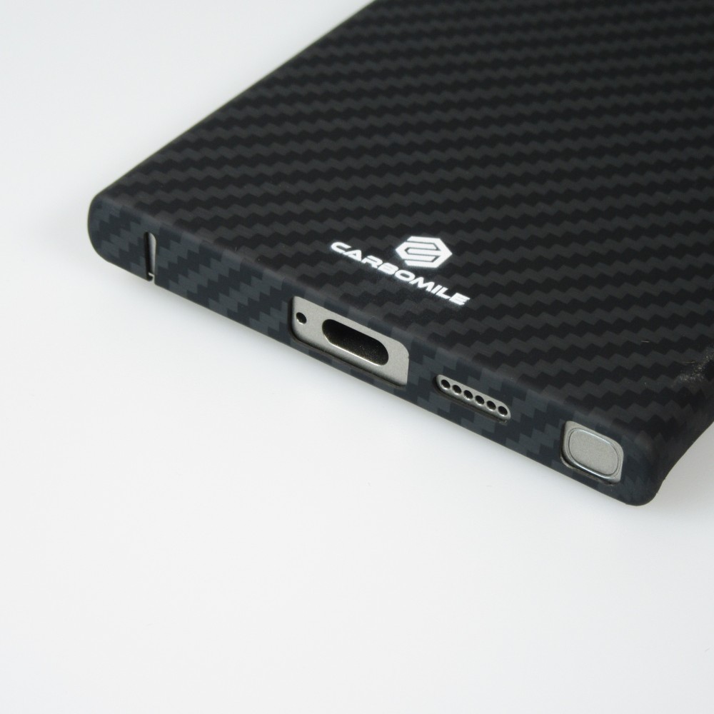 Coque Samsung Galaxy S24 Ultra - Carbomile case de protection en fibre de carbone aramide véritable - Noir
