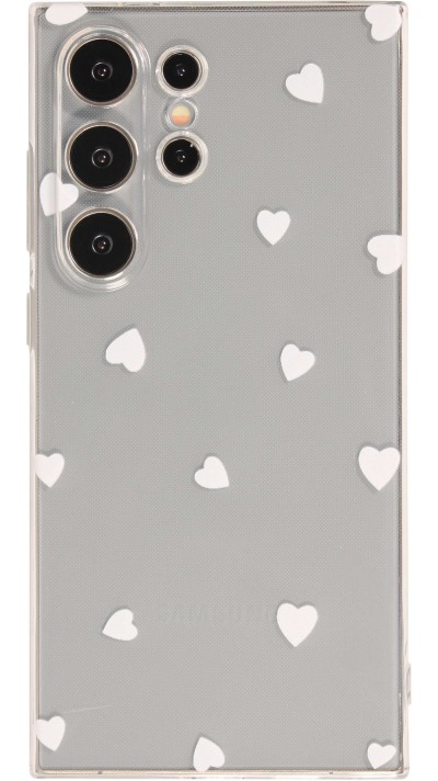 Coque Samsung Galaxy S24 Ultra - Gel petit coeur - Blanc