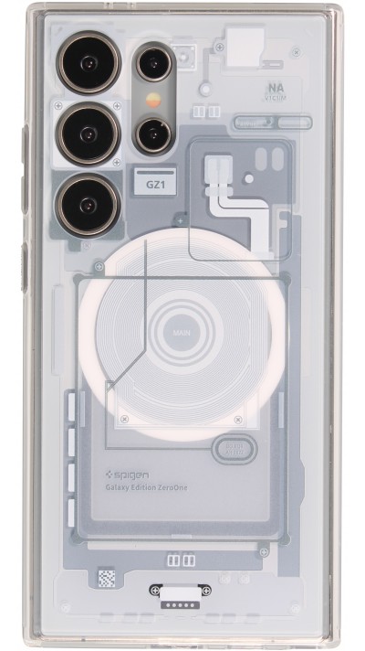 Coque Samsung Galaxy S24 Ultra - Gel silicone Machine Armor Galaxy Edition ZeroOne - Bleu clair