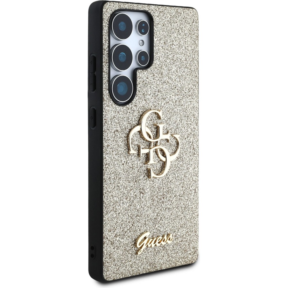 Galaxy S25 Ultra Case Hülle - Guess Metall-Logo 4G Glitzer Strass - Gold
