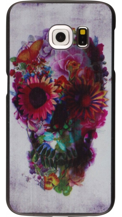 Coque Samsung Galaxy S7 edge - Skull head flower