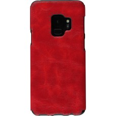 Coque Samsung Galaxy S9+ - Leather Dashed - Rouge