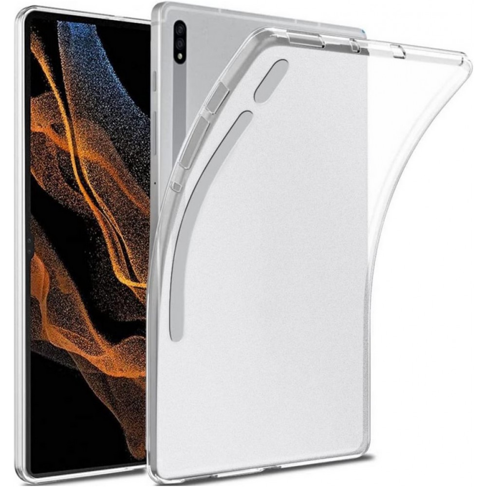 Galaxy Tab S9 Ultra / Tab S8 Ultra Case Hülle - Gummi Transparent Silikon Gel Bumper Super Clear flexibel - Transparent