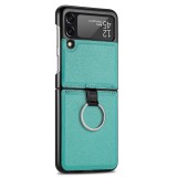 Coque Samsung Galaxy Z Flip3 5G - Fourre en cuir de luxe au look élégant avec anneau de transport - Vert