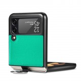 Coque Samsung Galaxy Z Flip3 5G - Fourre en cuir de luxe au look élégant avec anneau de transport - Vert