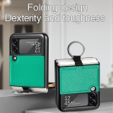 Galaxy Z Flip3 5G Case Hülle - Luxus Lederhülle in elegantem Look inkl. Tragering - Grün