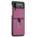 Coque Samsung Galaxy Z Flip3 5G - Fourre en cuir de luxe au look élégant avec anneau de transport - Violet