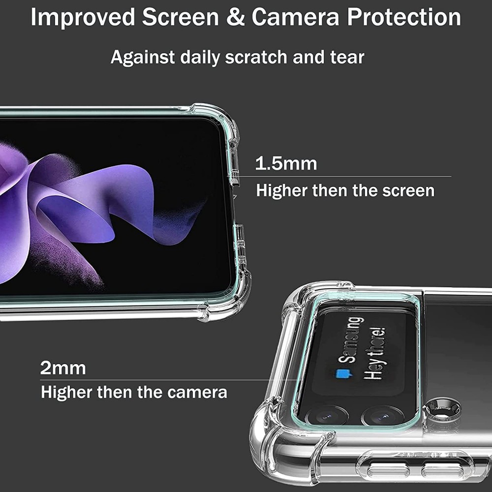 Case Hülle Samsung Galaxy Z Flip4 - Gummi Transparent Gel Bumper mit extra Schutz für Ecken Antischock